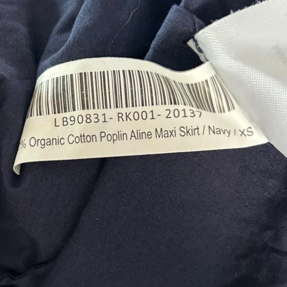 Quince 100% Organic Cotton Poplin A-line Maxi Skirt Size XS Color Navy - Picture 5 of 7